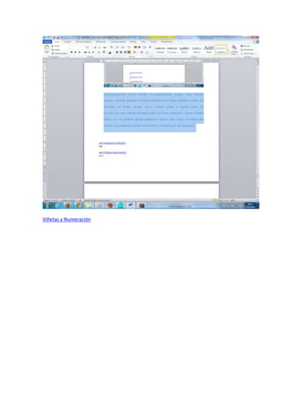 Viñetas y Numeración
 