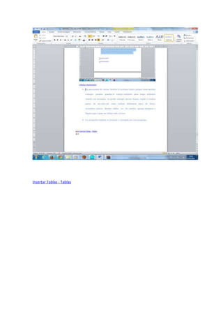 Insertar Tablas - Tablas
 