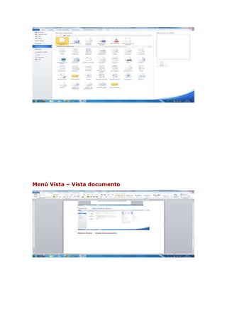 Menú Vista – Vista documento
 