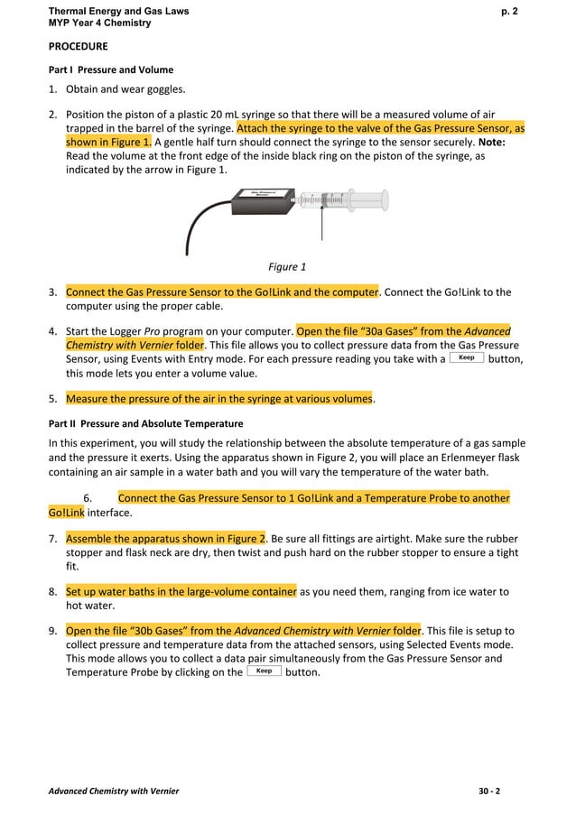 Vernier exploring gas laws lab PDF
