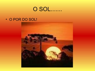 O SOL....... O POR DO SOL! 