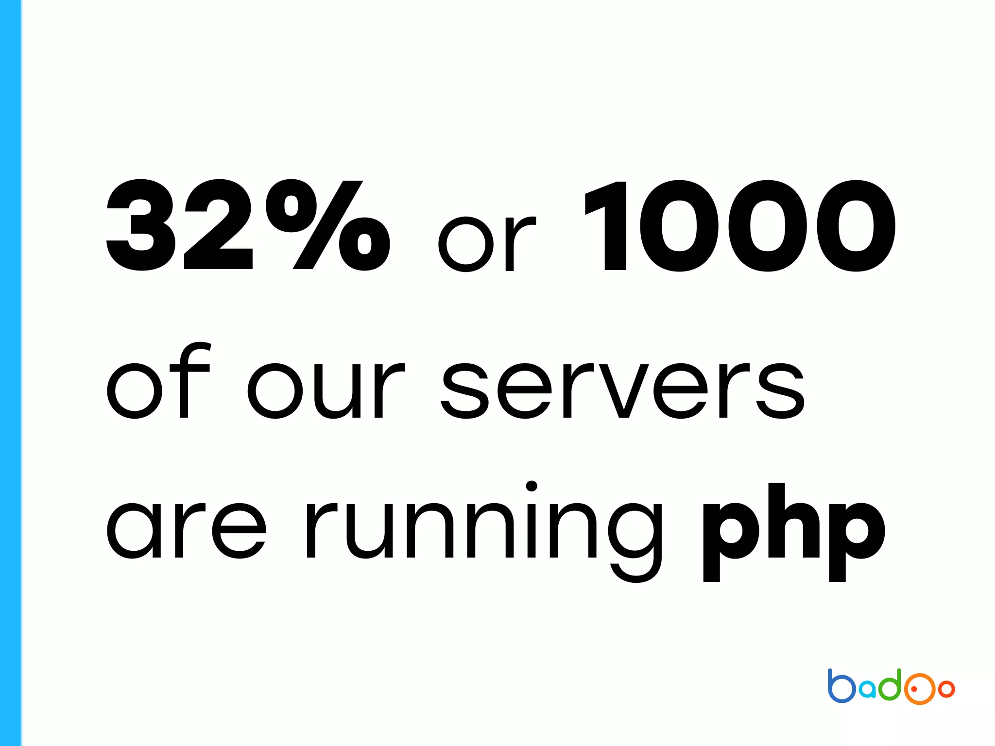 32% or 1000
of our servers
are running php
 
