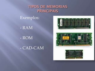 Exemplos:
- RAM
- ROM
- CAD-CAM
 