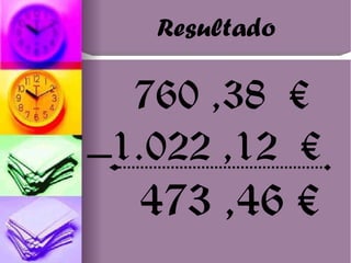 760 ,38  €  1.022 ,12  €   473 ,46 €   Resultado 