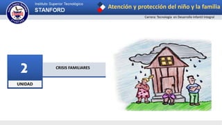 UNIDAD
2 CRISIS FAMILIARES
Atención y protección del niño y la familia
Carrera: Tecnología en Desarrollo Infantil Integral
 
