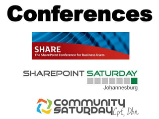 Conferences
Cpt, Dbn
 