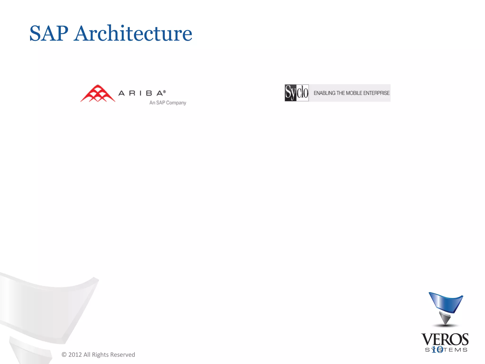 SAP Architecture




   © 2012 All Rights Reserved
                                10
 