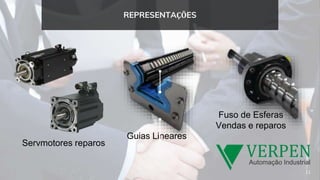 Servmotores reparos
Fuso de Esferas
Vendas e reparos
Guias Lineares
11
REPRESENTAÇÕES
 
