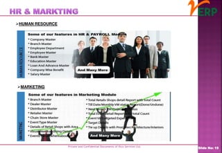 Private and Confidential Documents of Ilico Services Ltd.
Slide No: 15
HUMAN RESOURCE
MARKETING
 