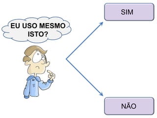 EU USO MESMO
ISTO?
SIM
NÃO
 