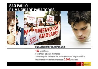 150 sex shops
Sex shops só para mulheres
Jantares para solteiros em restaurantes na segunda-feira
Movimento dos sem namorados: 3.000 pessoas
 