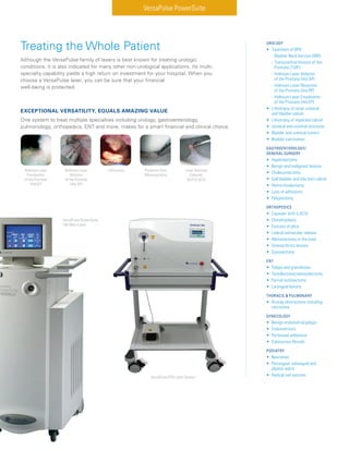 VersaPulse PowerSuite
Treating the Whole Patient
EXCEPTIONAL VERSATILITY, EQUALS AMAZING VALUE
One system to treat multipl...