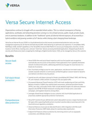Versa Secure Internet Access: Comprehensive Cloud-Delivered Security ...