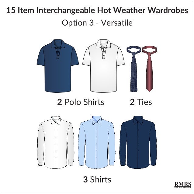 15 Item Interchangeable Hot Weather Wardrobes