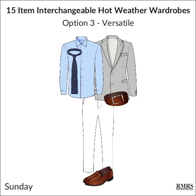 15 Item Interchangeable Hot Weather Wardrobes
