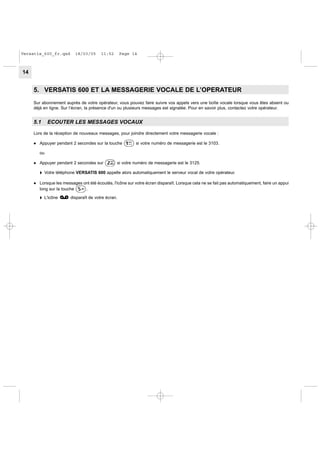 Versatis 600 User Guide Fr