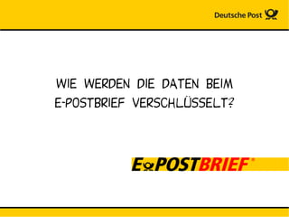 Wie werden die Daten beim
E-POSTBRIEF verschlüsselt?
 