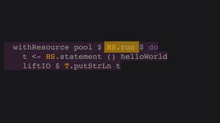 Hasql in practice (Russian)