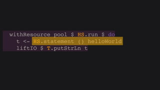 Hasql in practice (Russian)