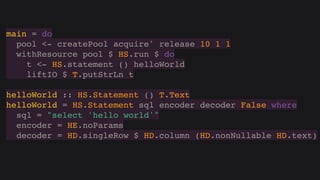 Hasql in practice (Russian)