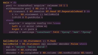 Hasql in practice (Russian)