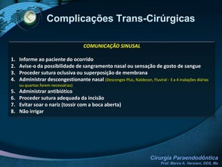 Princípios Cirúrgicos Gerais DIVULSÃODefinição:É o afastamento ou rebatimento dos tecidos incisados, a fim de permitir acesso ao osso.Tipos:Total:  levanta-se o periósteo junto com a mucosaDividido: não levanta o periósteo em nível de papila.Instrumento:Destaca periósteo de Molt
