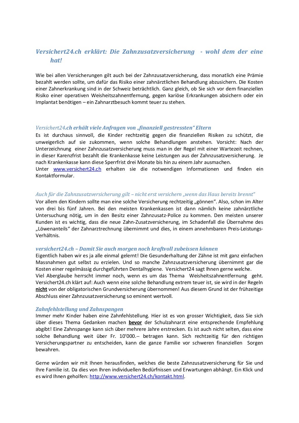 Versichert24 erklärt die zahnzusatzversicherung