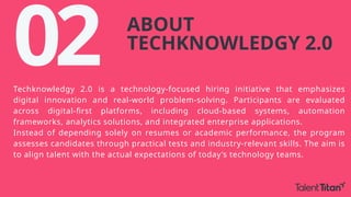 Techknowledgy 2.0 hiring drive by Talent Titan | PPTX