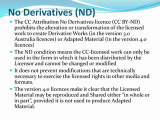 Overview of the Version 4.0 international Creative Commons licences | PPTX