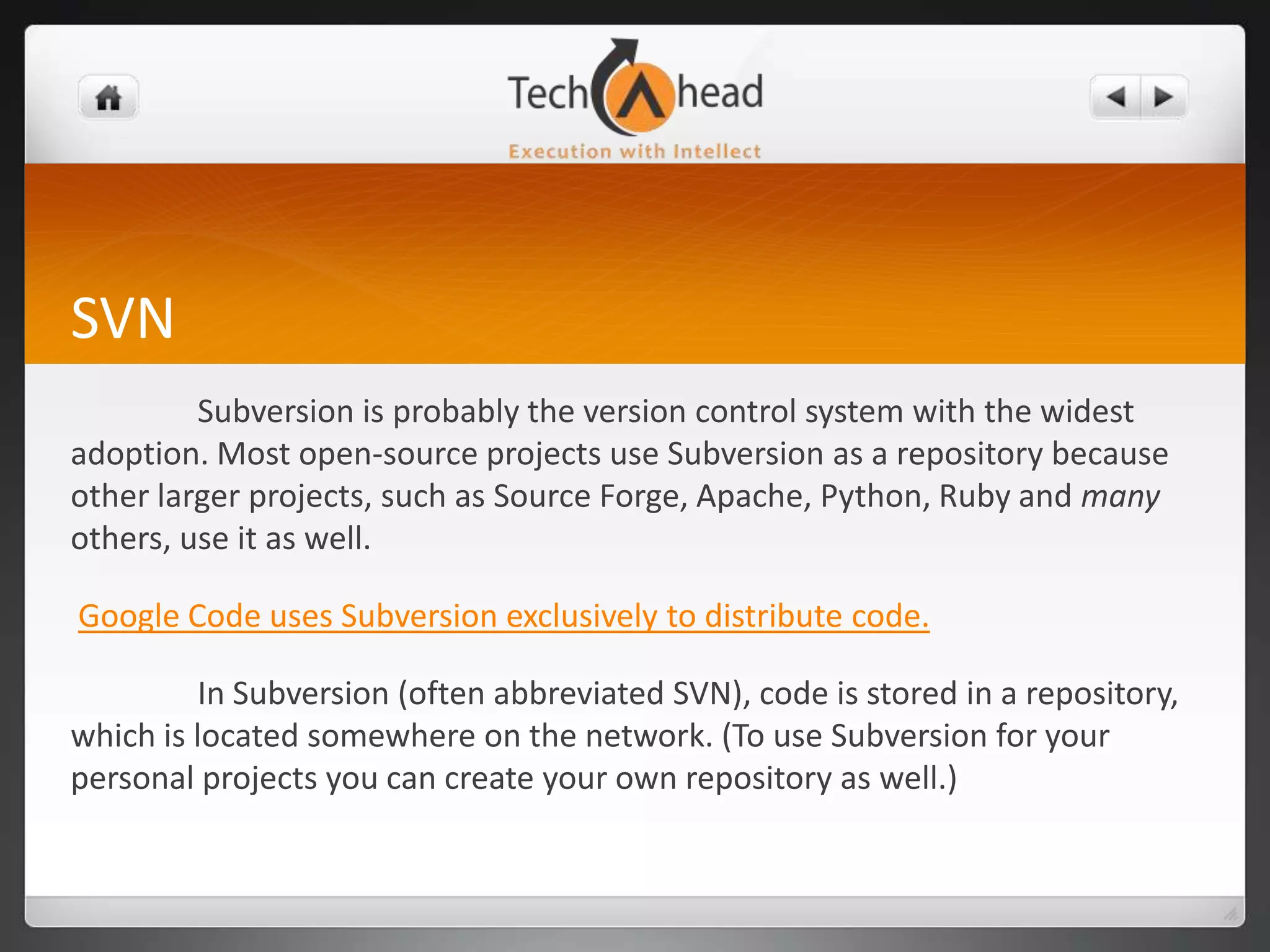 Team Foundation Server.CATEGORIZING VCSThere are three fundamental ways in which VCS’s can differ from each other:They can be centralized or decentralized. 