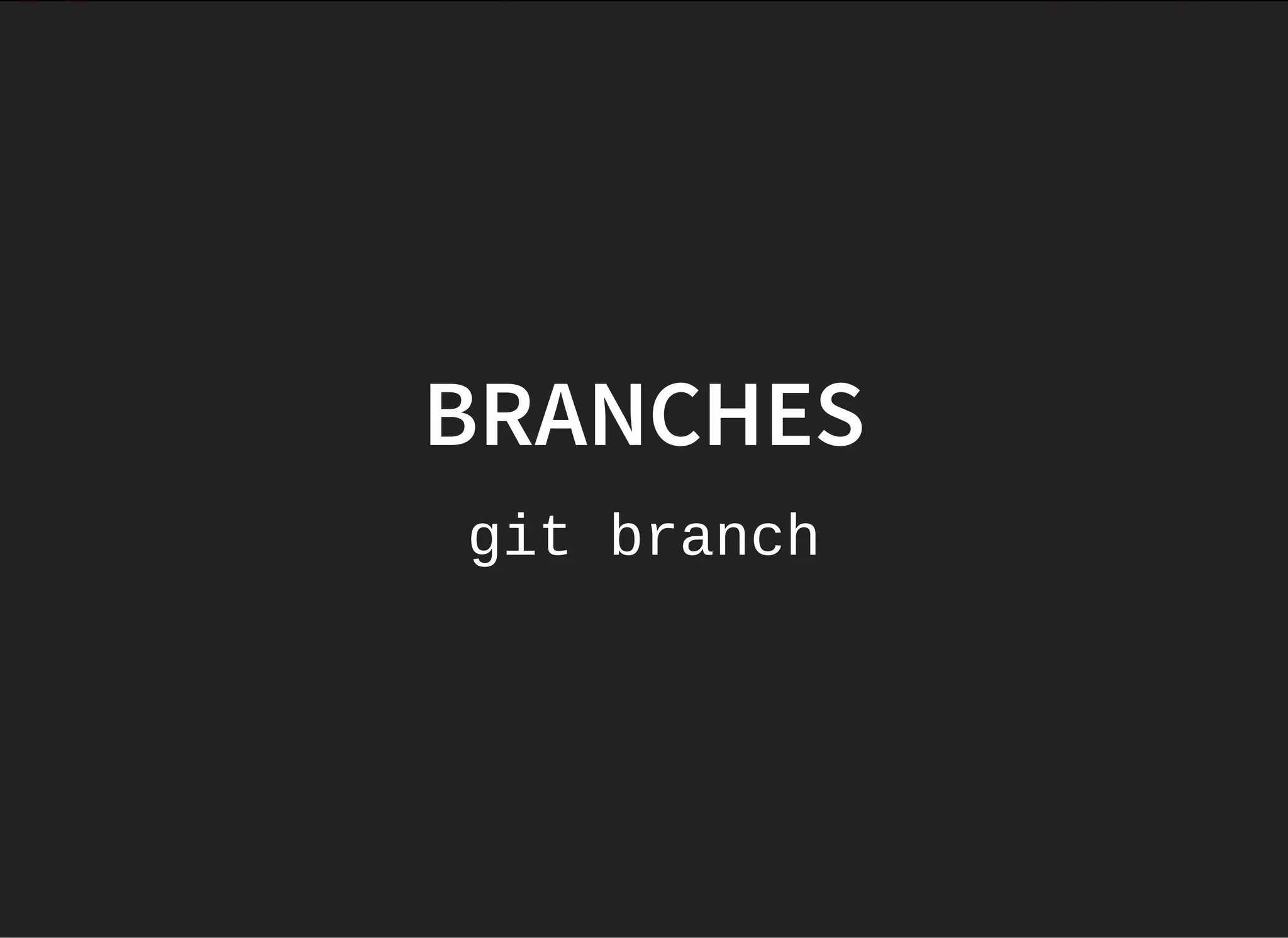 BRANCHES
git branch
 