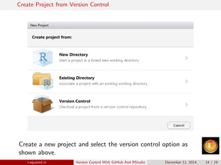 Version Control With GitHub & RStudio | PDF