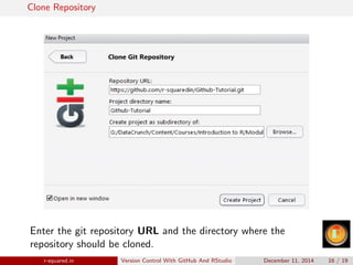 Version Control With GitHub & RStudio | PDF