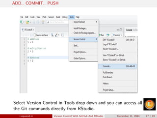 Version Control With GitHub & RStudio | PDF