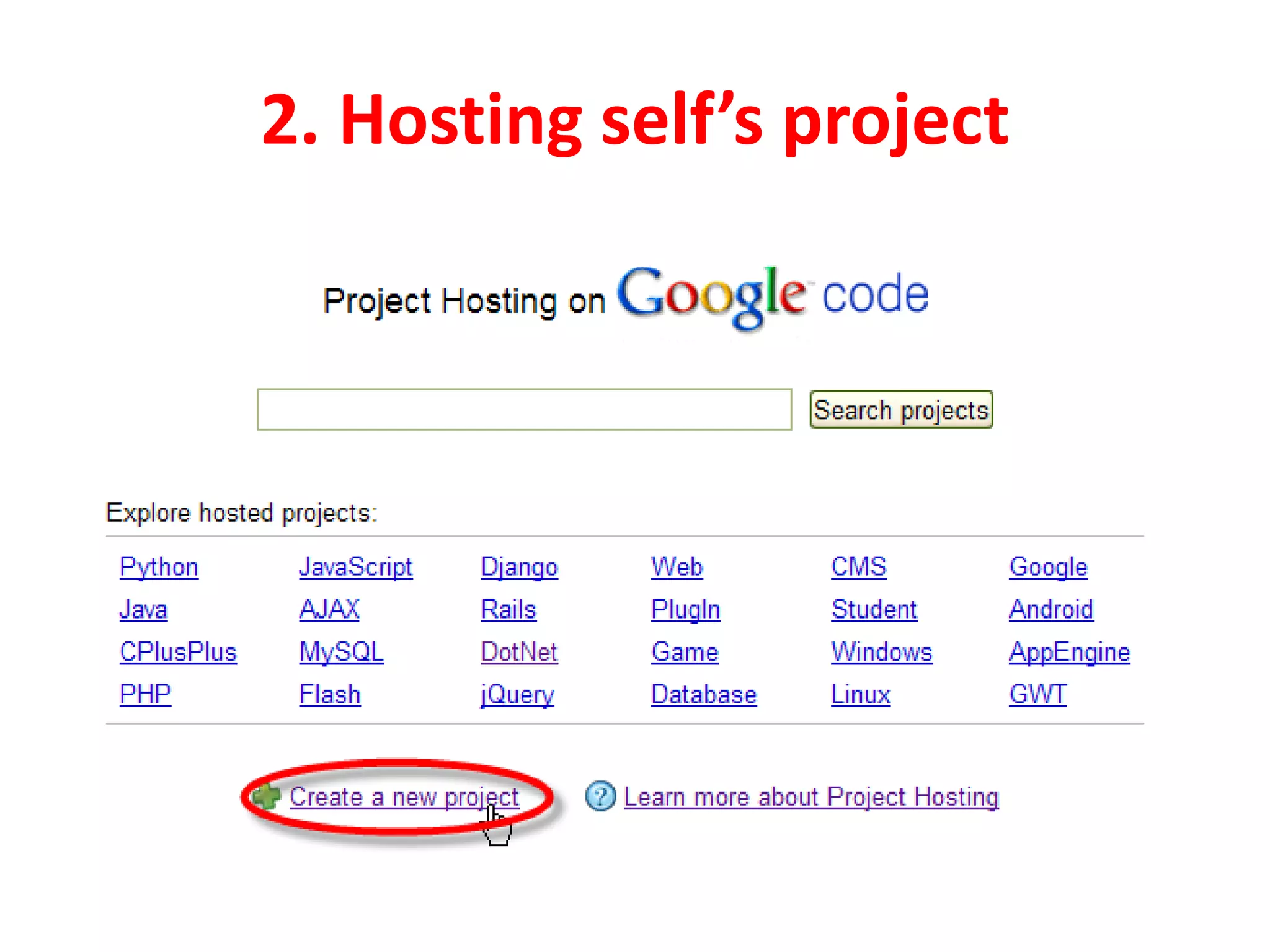 2. Hosting self’s project