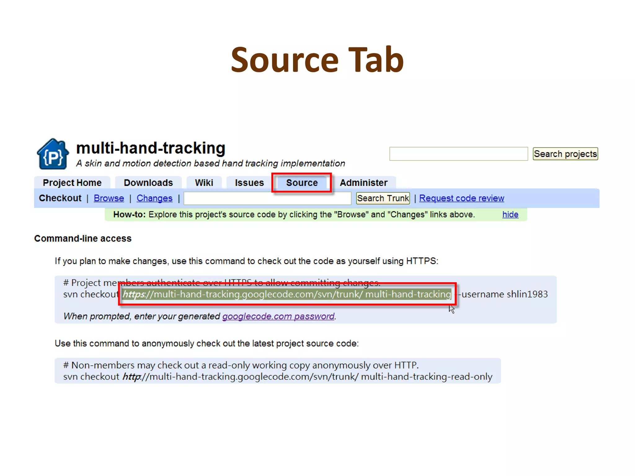 Source Tab
