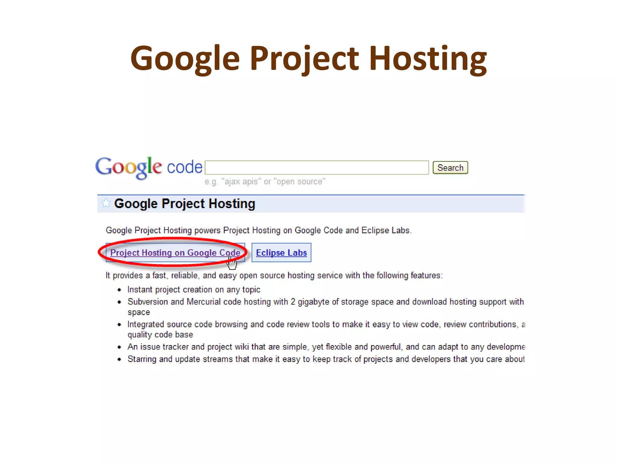 Google Project Hosting