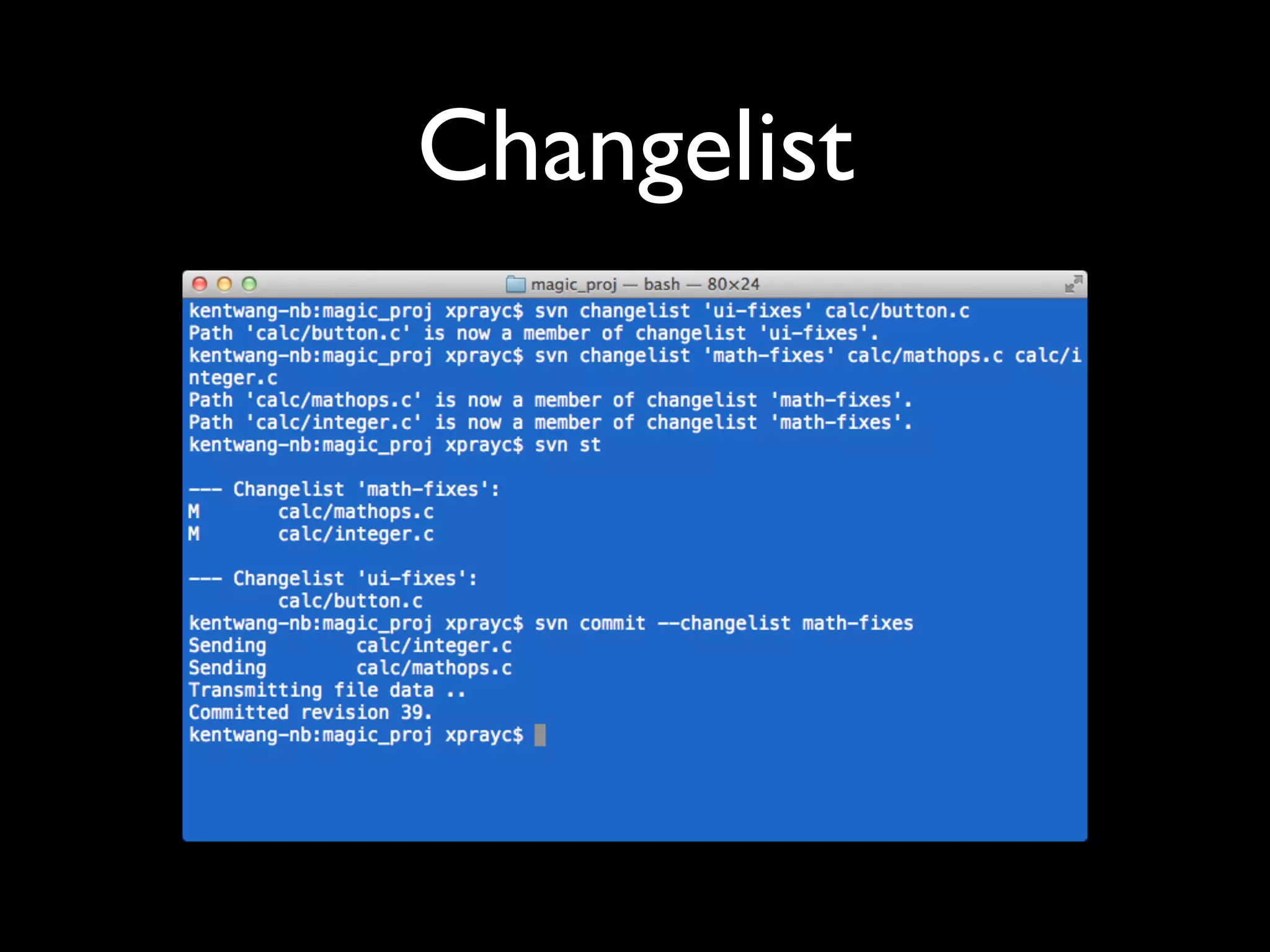 Changelist
 