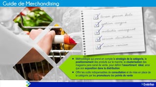 Méthodologie qui prend en compte la stratégie de la catégorie, le
positionnement des produits sur le marché, la clusterisation des
magasins para canal de vente, pour définir l‟assortiment idéal, ainsi
que son exposition dans la distribution
Offrir les outils indispensables de consultation et de mise en place de
la catégorie par les promoteurs des points de vente

 