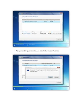 Nos aparecerá la siguiente ventana, en la cual pulsaremos en “Aceptar:
 