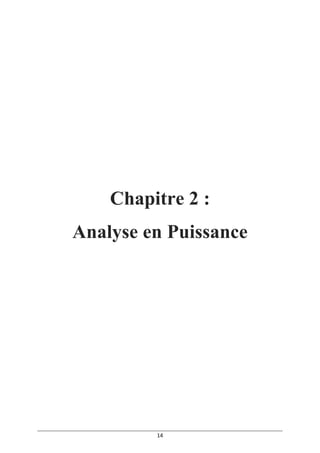 14
Chapitre 2 :
Analyse en Puissance
 