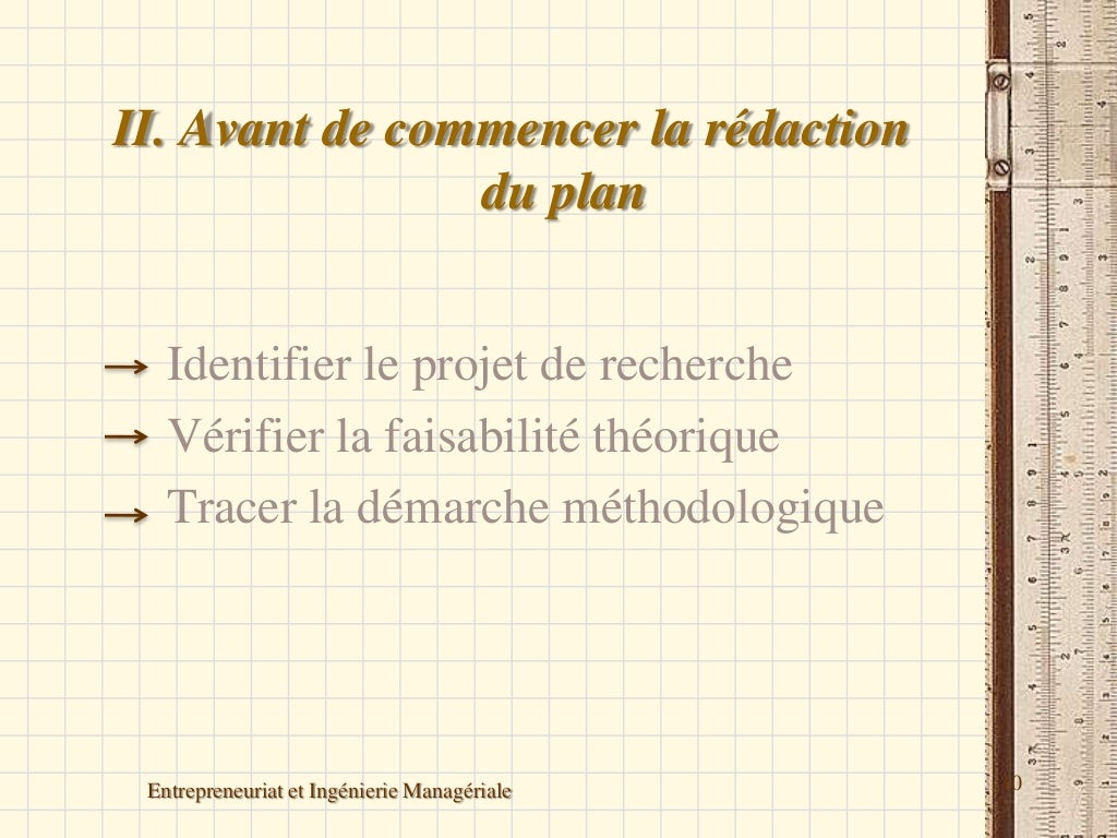 plan de recherche
