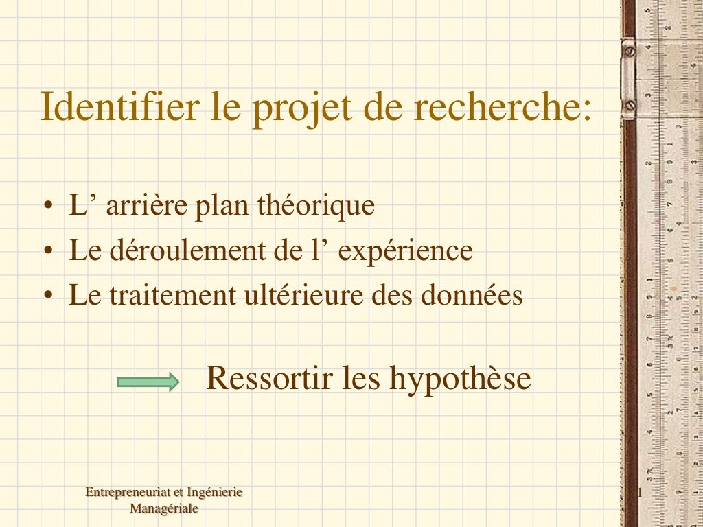 plan de recherche