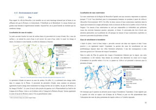  
	
  
55	
  
1.12. Environnement et santé
1.12.1. Eau
Pour rappel, la ville de Bruxelles s’est installée sur un vaste marécage alimenté par la Senne et ses
affluents tels que la Woluwe, le Geleytsbeek, l’Ukkelbeek ou le Molenbeek. Ce réseau formait une
grande zone humide et régulièrement inondée. Aujourd’hui, de ce passé humide ne résultent que les
nombreux étangs.
Localisation des eaux de surface
La carte suivante localise les eaux de surface dans et à proximité de la zone d’étude. Par « eaux de
surface », on entend les cours d’eau à ciel ouvert, les cours d’eau voûté, le canal, les étangs et
mares, les marais et zone humide, et enfin les fontaines et bassins.
Figure 44 : Carte des cours d'eau et étangs à Bruxelles (Bruxelles Environnement, 2015)
Le périmètre d’étude est pauvre en eaux de surface. En effet, il y a seulement trois étangs isolés
dans le campus de la Plaine. A proximité du périmètre d’étude, nous sommes en présence
également d’autres étangs dont notamment les étangs du Bois de la Cambre, du parc de Woluwe, et
les étangs d’Ixelles2
. Le cours d’eau le plus proche du quartier est le Watermalbeek au Sud-Est du
Campus de la Plaine. Celui-ci est d’ailleurs relié à l’étang de la Pêcherie Royale. Notons également
le cours d’eau de la Woluwe situé à l’Est et partiellement voûté.
	
  	
  	
  	
  	
  	
  	
  	
  	
  	
  	
  	
  	
  	
  	
  	
  	
  	
  	
  	
  	
  	
  	
  	
  	
  	
  	
  	
  	
  	
  	
  	
  	
  	
  	
  	
  	
  	
  	
  	
  	
  	
  	
  	
  	
  	
  	
  	
  	
  	
  	
  	
  	
  	
  	
  	
  
2
reliés à un bassin d’orage sous la place Eugène Flagey.
Localisation des eaux souterraines
Les eaux souterraines de la Région de Bruxelles-Capitale sont une ressource importante et exploitée
puisque 3 % de l’eau distribuée pour la consommation humaine est produite à partir de celles-ci
(Bruxelles Environnement, 2015). En effet, les deux sources d’eaux souterraines exploitées dans la
région proviennent de la nappe phréatique située en dessous du Bois de la Cambre et de la Forêt de
Soignes. Ces masses d’eau souterraines ne sont pas inépuisables et vulnérables aux pollutions
issues des activités humaines passées, présentes, et futurs. Il conviendra dès lors d’avoir une
attention particulière sur la pollution du sol puisque les masses d’eaux souterraines exploitées se
trouvent à proximité du périmètre d’étude.
Eaux de ruissèlement et inondation
« Après la pluie, vient le beau temps », proverbe souvent cité dans nos régions et dont l’issue
positive y est également espéré. Cependant, la gestion des eaux de ruissèlement est une
problématique majeure dans nos villes fortement urbanisées. L’une des conséquences à cette
mauvaise gestion est l’élévation du risque d’inondation.
Dans le cadre du Plan de gestion des risques d’inondations élaborée par la région, une carte
« inondations » a été réalisée. Sans donner de certitude, elle détermine les zones où le risque
d’inondation est possible même s’il n’en y a jamais eu. Celle-ci est présentée ci-dessous pour le
périmètre d’étude.
On remarque que le quartier ne présente aucun risque d’inondation. Cependant, il faut rappeler que
le quartier est riche en espace vert (Campus de la Plaine) et joue un rôle prépondérant dans
l’absorption des eaux de pluie permettant de réguler celles-ci à l’échelle régionale.
 