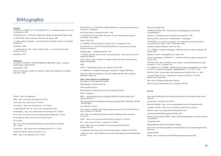  
	
  
85	
  
Bibliographie
Ouvrages
CHARLOT-VALDIEU (C.) ET OUTREQUIN (P.), L’urbanisme durable, Concevoir
un écoquartier, 2009.
COENRAETS (P.), Le droit de l’urbanisme en Région de Bruxelles-Capitale, 2001.
A. GONTHIER, Histoire d'Ixelles, Bruxelles: De Smedt, 1960.
« l’espace urbain en méthode », sous la direction de Michèle Grosjean et Jean-Paul
Thibaud, éd.
parenthèses, 2008
- « le piéton dans la ville, l’espace public partagé », sous la direction de Jean-
Jacques Terrin, éd.
parenthèses, 2011
Publications
CENTRE D'ETUDES ET DE RECHERCHES URBAINES, Ixelles : ensemble
urbanistiques et architecturaux
remarquables, 1990.
IXELLES, Bruxelles: Guides CFC-Editions, Guides des communes de la Région
bruxelloise, 2001.
M. HAINAUT et L. MONTENS D'OOSTERWYCK, A la découverte de l'histoire
d'Ixelle (2), Le Quartier
de la Petite Suisse, Communes d'Ixelles, 1998.
S. JAUMAIN et W. BALCERS, Bruxelles 1910, de l'exposition universelle à
l'université, Tielt: Racine,
Dexia, ULB, 2010.
A. VERWEST, Plan de Bruxelles Industriel avec ses suburbains, 1910.
M. HAINAUT et L. MONTENS D'OOSTERWYCK, A la découverte d'Ixelles,
L'histoire d'Ixelles en
quelques pages..., Commune d'Ixelles, 1997.
J. UNGER, Itinéraire de l'Université Libre de Bruxelles : 9 km à pied à travers les
campus du Solbosch
et de la plaine, le parc Léopold et le campus Erasme, Bruxelles: Société Royale
Belge de Géographie,
2004.
ARAU : Communiqué de presse du vendredi 23 mars 2007
E. CORNELIS, La mobilité en Belgique, résultats de l’enquête BELDAM
Cahier du Conseil économique et social de la Région de Bruxelles-Capitale La
Mobilité en Région de
Bruxelles-Capitale 2012
COMMUNE D'IXELLES, «Plan particulier d'aménagement, prescriptions
cartographiques et
littérales,» Troisième direction urbanisme environnement, 1992.
Projet de PPAS « Zone levier 13 Delta-Patrim », Auderghem
M. BONNIN, Les corridors écologiques, vers un troisième temps du droit de la
conversation de la nature?, Paris: L'Harmattan, 2008.
Contrat de quartier Maelbeek, dossier de base 1
J.-L. THOMAS, Corridors écologiques, Fédération des Parcs naturels régionaux de
France, 2007
Hicham EL ZEIN, Taxonomania No.35, Mars 2014
Corridors écologiques, THOMAS J.-L., Fédération des Parcs naturels régionaux de
France, 2007.
GRAND LYON, «Rue Garibaldi: le trait d'union,» Journal d'information du projet
Garibaldi, n° %16, novembre 2013.
P. CLERGEAU et G. DESIRE, «Biodiversité, paysage et aménagement: du corridor
à la zone de connexion biologique,» MappeMonde, vol. 3, n° %155, 1993.
GRAND LYON, «Projet urbain concertation projet Garibaldi,» MAI, 19, 2010
« propreté affaire de tous » rédigé par la commune d’Ixelles (01.12.2014)
Plans à valeur indicative ou réglementaire
Plan Région de Développement Durable
Plan Régional d’Affectation du Sol
Plan de mobilité IRIS II
Plan Particulier d’Affectation du sol de la commune d’Ixelles
PPAS « Boondael »
PPAS « Gare d’Etterbeek »
Plan vélo de la Région de Bruxelles-Capitale
Plan d’action de Stationnement de la commune d’Ixelles
Site web
GASAP : http://www.gasap.be/
BING : http://www.bing.com/maps (05.10.2014)
ULB : http://www.ulb.ac.be/ (05.10.2014)
la Forestière : http://www.forestiere.be/ ( 07.10.2014)
l’experimentarium de l’ulb : http://www.experimentarium.be/
Kultuurkaffee : http://www.kultuurkaffee.be/nl/kalender (05.10.2014)
VUB : https://my.vub.ac.be/nieuws/ode-aan-aula-q-filmpje (01.11.2014)
het symfonisch orkest van de vrije universiteit brussel :
(07.10.2014)
http://www.vub.ac.be/vuborkest/php/orkest_locaties.php?loc=2#locatie
(01.11.2014)
VUB players : http://igweb.vub.ac.be/theatre/musical/ (01.11.2014)
Contrat de Quartier Durable Université, p. 63
IBGE : http://www.ibgebim.be (03.11.2014)
IBGE : « guide pratique pour la conception durable des espaces publics des
quartiers durables » :
http://documentation.bruxellesenvironnement.be/documents/IF_QDurables_INTRO
_FR.PDF?langt
ype=2060 (01.11.2014)
Comité Sauver la Plaine: http://laplaine.jimdo.com/archives/2014/octobre-2014-le-
front/, consulté le 27/10/2014
ADT : http://www.adt-ato.be/fr/zones-strat%C3%A9giques/delta, consulté le
27/10/2014
ARAU : http://www.arau.org/au/10-02-09.pdf, consulté le 27/10/2014
be71 : http://www.be71.be/fr/, consulté le 27/10/2014
LeSoir :http://www.lesoir.be/686577/article/actualite/fil-info/fil-info-
belgique/2014-10-
21/suspension-des-travaux-sur-site-universitaire-plaine, consulté le 28/10/2014
urbanisme.irisnet : http://urbanisme.irisnet.be/lesreglesdujeu/les-plans-daffectation-
du-sol/le-
plan-regional-daffectation-du-sol-pras/prescriptions/h.-prescriptions-relatives-aux-
zones-en-
surimpression, consulté le 28/10/2014
Bruxelles Mobilité : http://www.bruxellesmobilite.irisnet.be/map/intermodal/
Commune d’Ixelles : http://www.ixelles.be/site/528-Zones-et-secteurs
GRACQ : http://www.gracq.be/files/uploads/LOCALE-
Ixelles/Demande%20interpellation%202013.pdf
Monitoring des quartiers (IBSA) : https://monitoringdesquartiers.irisnet.be/ dernière
consultation le
10 décembre 2014.
Réaménagement du Boulevard Général Jacques :
http://www.bruxellesespacespublics.irisnet.be/places-et-voiries/reamenagement-du-
boulevard-
general-jacques/
SNCB : http://fr.slideshare.net/SNCBofficial/plan-de-transport-2014
 