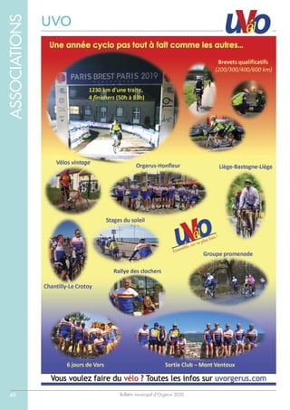 Bulletin municipal d’Orgerus 2020
ASSOCIATIONS
48
UVO
 