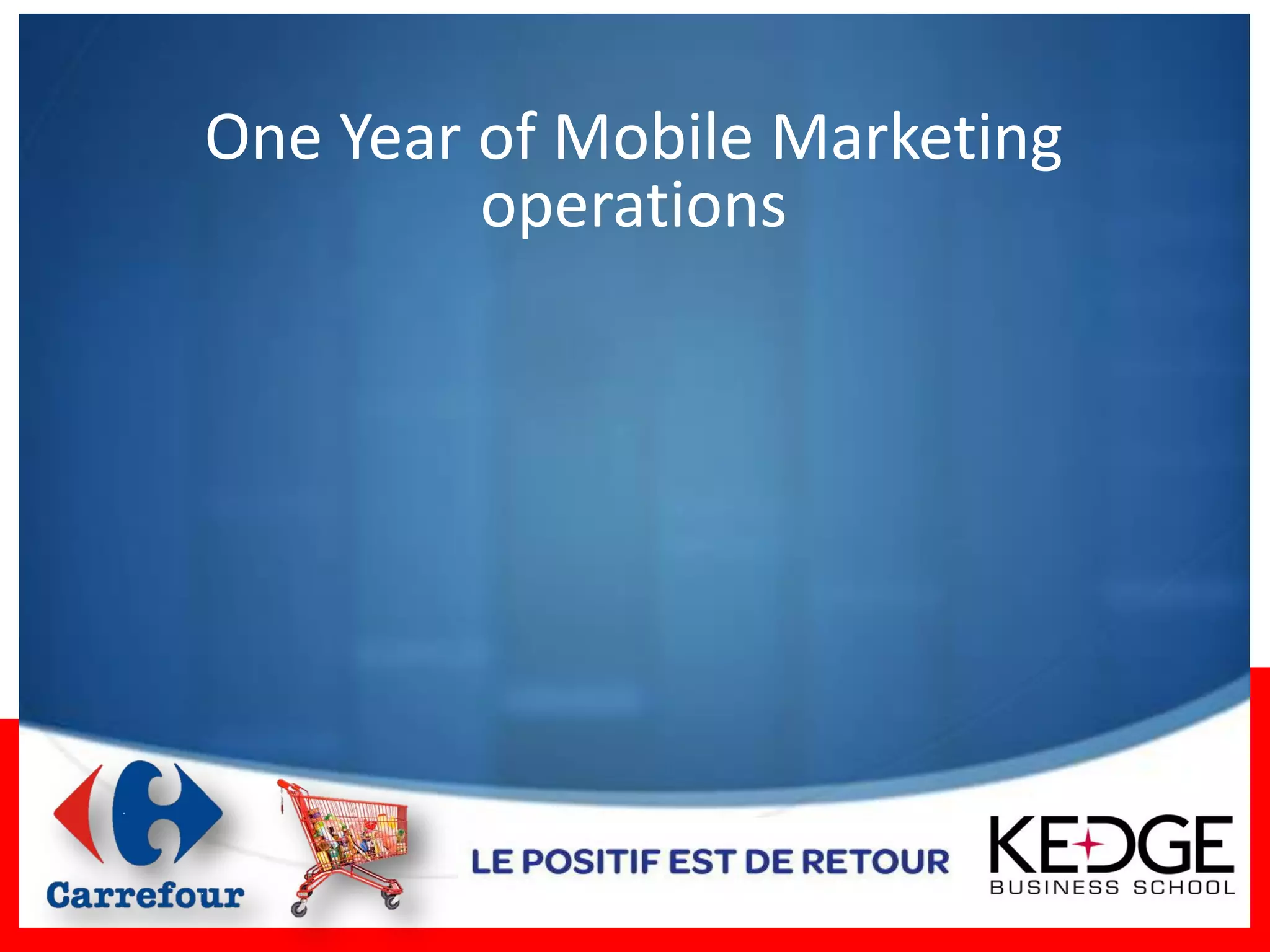 One Year of Mobile Marketing
         operations
 
