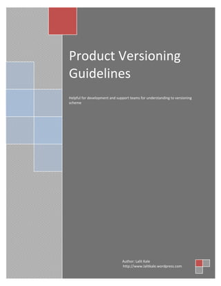 Product Versioning GuidelinesHelpful for development and support teams for understanding to versioning scheme       Author: Lalit Kalehttp://www.lalitkale.wordpress.com<br />Version Life Cycle for PRODUCT<br />Fig: Versioning Lifecycle for PRODUCT<br />Development and Testing Phase<br />Pre-Alpha<br />Pre-alpha refers to all activities performed during the software project prior to testing. These activities can include requirements analysis, software design, software development and unit testing.<br />Milestone versions include specific sets of functions and are released as soon as the functionality is complete.<br />Alpha<br />The alpha phase of the release life cycle is the first phase to begin Software testing. In this phase, developers generally test the software using white box techniques. It is also known as Private beta. Additional validation is then performed using black box or gray box techniques, by another testing team. Moving to black box testing inside the organization is known as alpha release.<br />Alpha software can be unstable and could cause crashes or data loss.<br />The alpha phase usually ends with a feature freeze, indicating that no more features will be added to the software. At this time, the software is said to be feature complete.<br />Beta<br />quot;
Betaquot;
 is the software development phase following alpha, named after the Greek letter beta. It generally begins when the software is feature complete. The focus of beta testing is reducing impacts to users, often incorporating usability testing. The process of delivering a beta version to the users is called beta release.<br />The users of a beta version are called beta testers. They are usually customers or prospective customers of the organization that develops the software, willing to test the software for free or for a reduced price.<br />Beta version software is likely to be useful for internal demonstrations and previews to select customers. Some developers refer to this stage as a preview, a prototype, a technical preview (TP) or as an early access.<br />Open (also called as CTP) and closed beta<br />Developers release either a closed beta or an open beta; closed beta versions are released to a select group of individuals for a user test, while open betas are to a larger community group, usually the general public. The testers report any bugs that they found and sometimes minor features they would like to see in the final version.<br />An example of a major public beta test was Microsoft's release of community technology previews (CTPs).<br />Release candidate<br />The term release candidate (RC) refers to a version with potential to be a final product, ready to release unless fatal bugs emerge. In this stage of product stabilization, all product features have been designed, coded and tested through one or more beta cycles with no known showstopper-class bug.<br />Other Greek letters, such as gamma and delta, are sometimes used to indicate versions that are substantially complete, but still undergoing testing, with omega or zenith used to indicate final testing versions that are believed to be bug-free, ready for production.<br />A release is called code complete when the development team agrees that no entirely new source code will be added to this release. There may still be source code changes to fix defects. There may still be changes to documentation and data files, and to the code for test cases or utilities. New code may be added in a future release.<br />Release Phase<br />RTM (Release to Marketing)<br />RTM The term quot;
release to manufacturingquot;
 or quot;
release to marketingquot;
 (both abbreviated RTM)—also known as quot;
going goldquot;
—is used to indicate that the PRODUCT version has met a defined quality level and is ready for mass distribution either by electronic means or by physical media. The term does not define the delivery mechanism; it only states that the quality is sufficient for mass distribution. The deliverable from the e-Zest is frequently in the form of a gold master CD used for duplication or to produce the image for the web.<br />RTM happens prior to general availability (GA) when the product is released to the public.<br />General availability (GA) <br />GA is the point where all necessary commercialization activities have been completed and the software has been made available to the general market either via the web or physical media.<br />Commercialization activities could include but are not limited to the availability of media worldwide via dispersed distribution centers, marketing collateral is completed and available in as many languages as deemed necessary for the target market, the finishing of security and compliance tests, etc. <br />The time between RTM and GA can be from a week to months in some cases before a generally available release can be declared because of the time needed to complete all commercialization activities required by GA.<br />Another term with a meaning almost identical to GA is FCS, for First Customer Shipment. Some companies (such as Sun Microsystems and Cisco) use FCS to describe a software version that has been shipped for revenue.<br />It is also at this stage that the software is considered to have quot;
gone livequot;
. The production, live version is the final version of a particular product. A live release is considered to be very stable and relatively bug-free with a quality suitable for wide distribution and use by end users. In commercial software releases, this version may also be signed (used to allow end-users to verify that code has not been modified since the release). <br />Support Phase<br />Service Pack (SP)<br />During its supported lifetime, software is sometimes subjected to service releases, or service packs. As a well-used example, Microsoft's Windows XP has currently had 3 major Service Packs.<br />Such service releases contain a collection of updates, fixes and/or enhancements, delivered in the form of a single installable package. They may also contain entirely new features.<br />End-of-life<br />When software is no longer sold or supported, the product is said to have reached end-of-life. In this stage all support and maintenance activities for specific version has been closed.<br />Version Naming Guidelines<br />,[object Object]