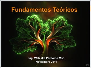 Fundamentos Teóricos




     Ing. Waleska Perdomo Msc
           Noviembre 2011
 