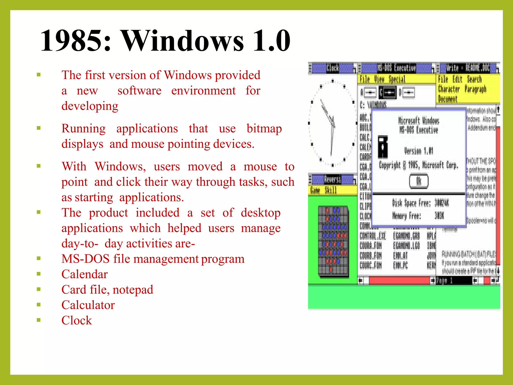 Various Versions of Windows 1 to 10 | PDF